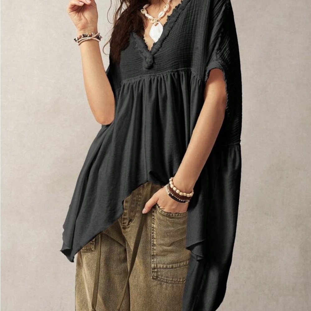 Black BoHo Women's Top